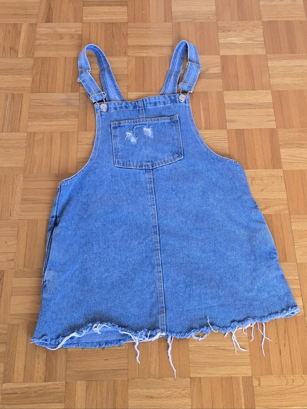 Pull&Bears Blue 100% Cotton Jean Overall Jumper Adjustable Straps Dress Sz Eur M